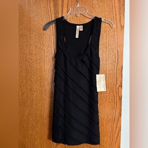 NWT Eyeshadow long sheer block tank. Juniors M. Diagonal stripes w sheer stripes